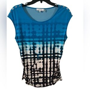 Calvin Klein Blue and Black Women's Top size medium sleeveless